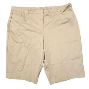 Briggs New York Bermuda Shorts 24W NWT Women's Plus Size Khaki Stretch Waist